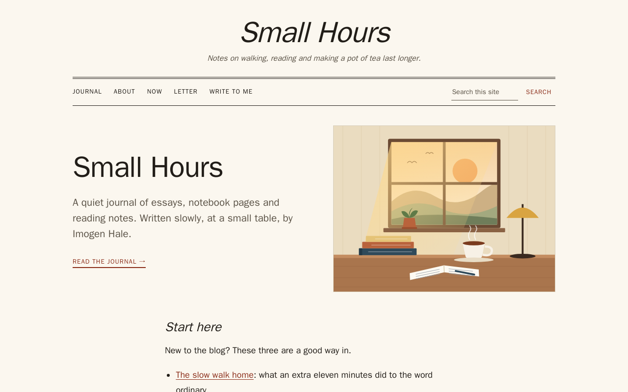 Small Hours, a writer's blog