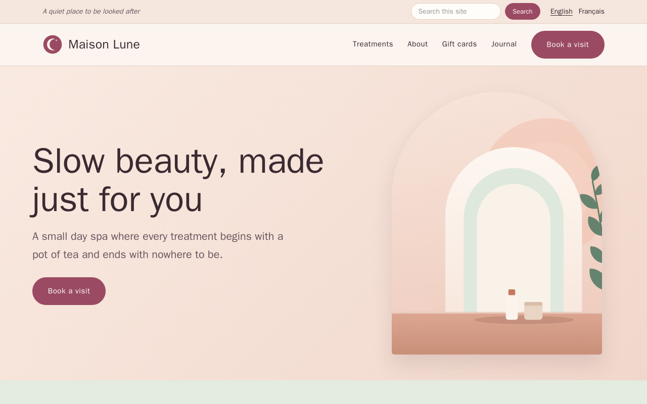 Example design: a day spa